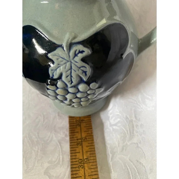 1 Liter Wine Pitcher German Glazed Blue Gray Trink Aus Stein Den Edlen Wein VGUC - Picture 13 of 14